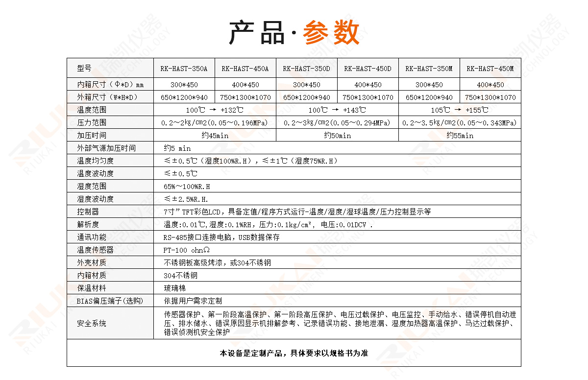 HAST試驗箱參數(shù)規(guī)格